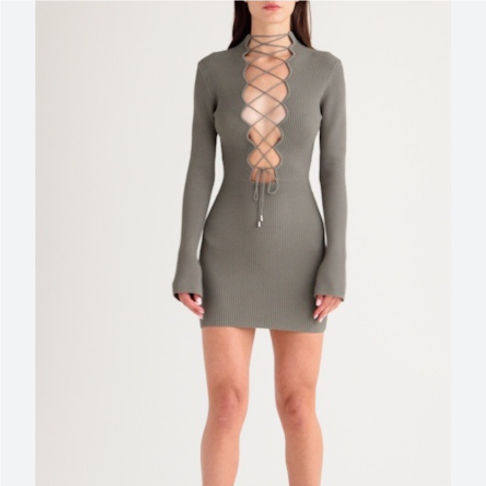 NWT House of CB jada Plunge Mini Dress